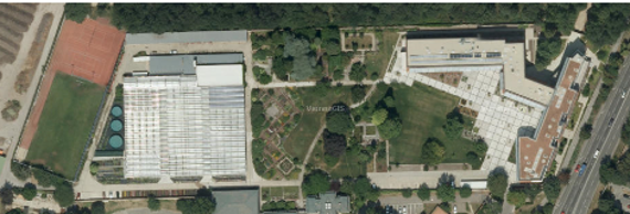 Luftbildaufnahme Schulgebäude Gartenbauschule Schönbrunn