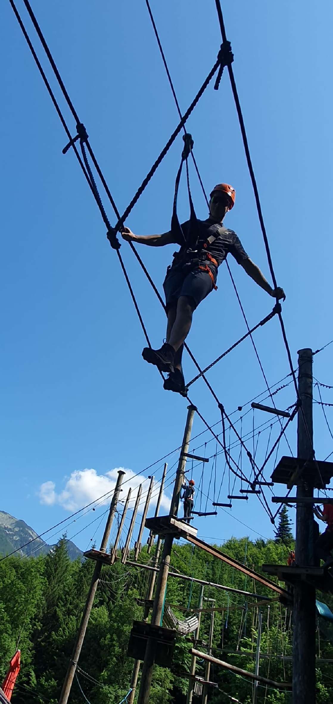 Schüler im Klettergarten